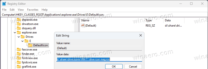 Change Drive Icon On Windows 11 Explorer Key