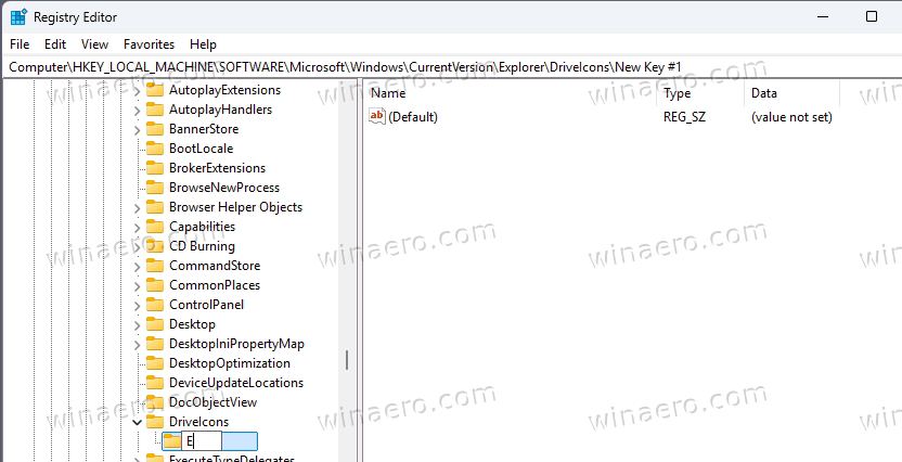 Create Drive Letter Key Under Driveicons