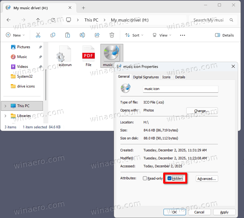 Set Hidden Attribute