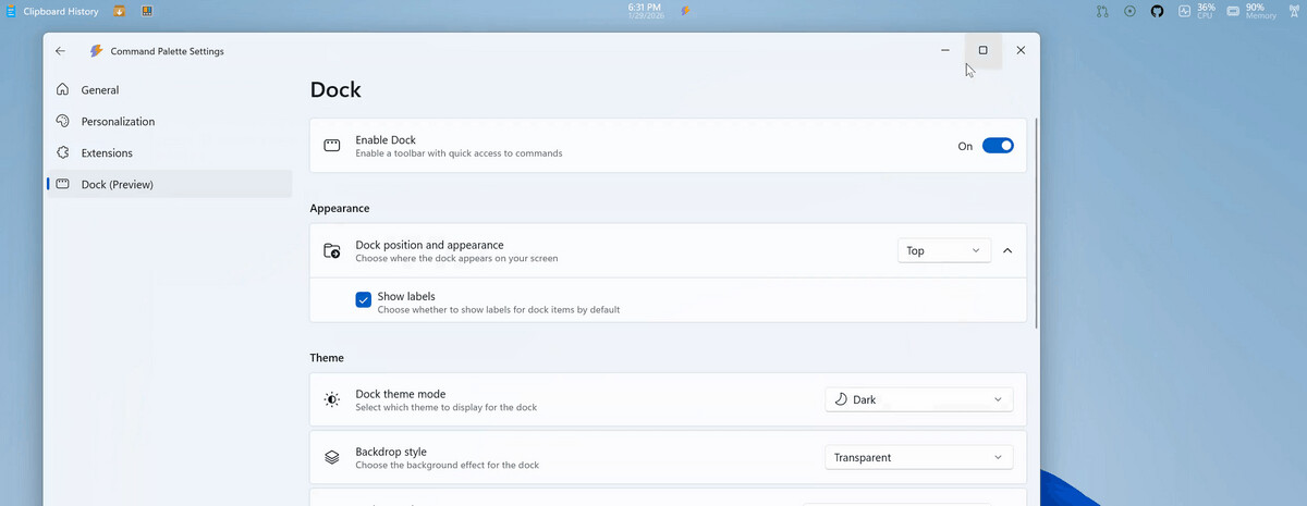 PowerToys Top Menu Bar 0005