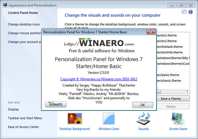 change taskbar color windows 7 basic