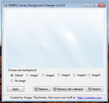 WMP12 Library Background Changer