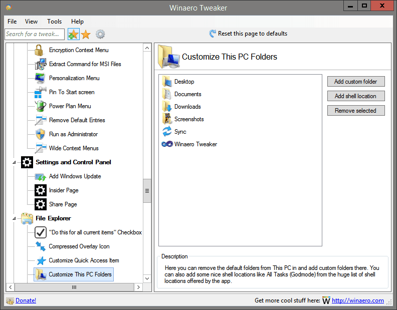Customize This PC Folders