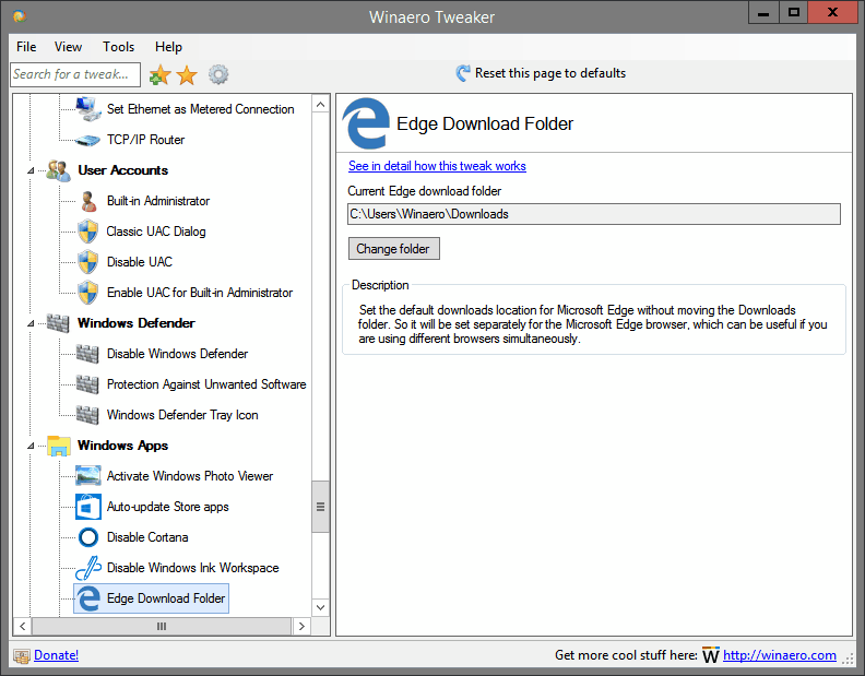 Edge Download Folder